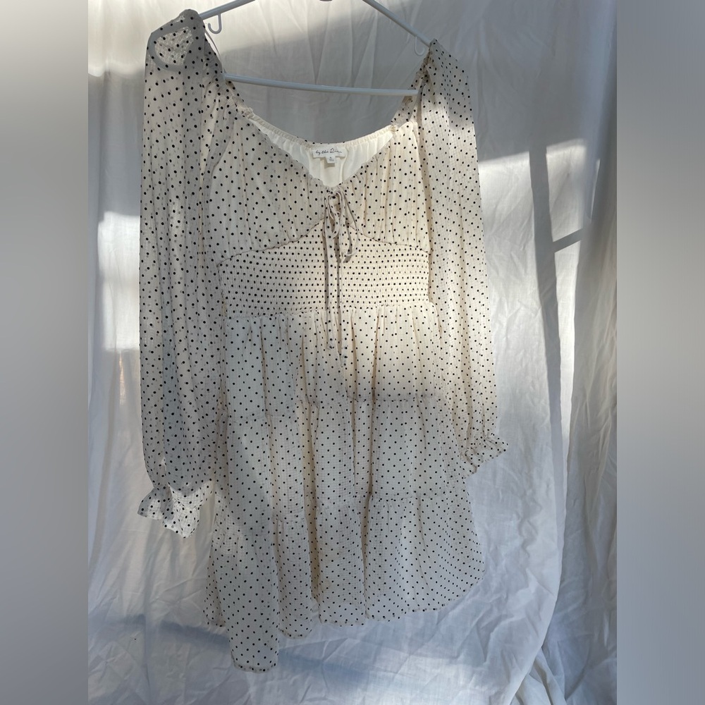White dress with black polka dots - By the River sz SM